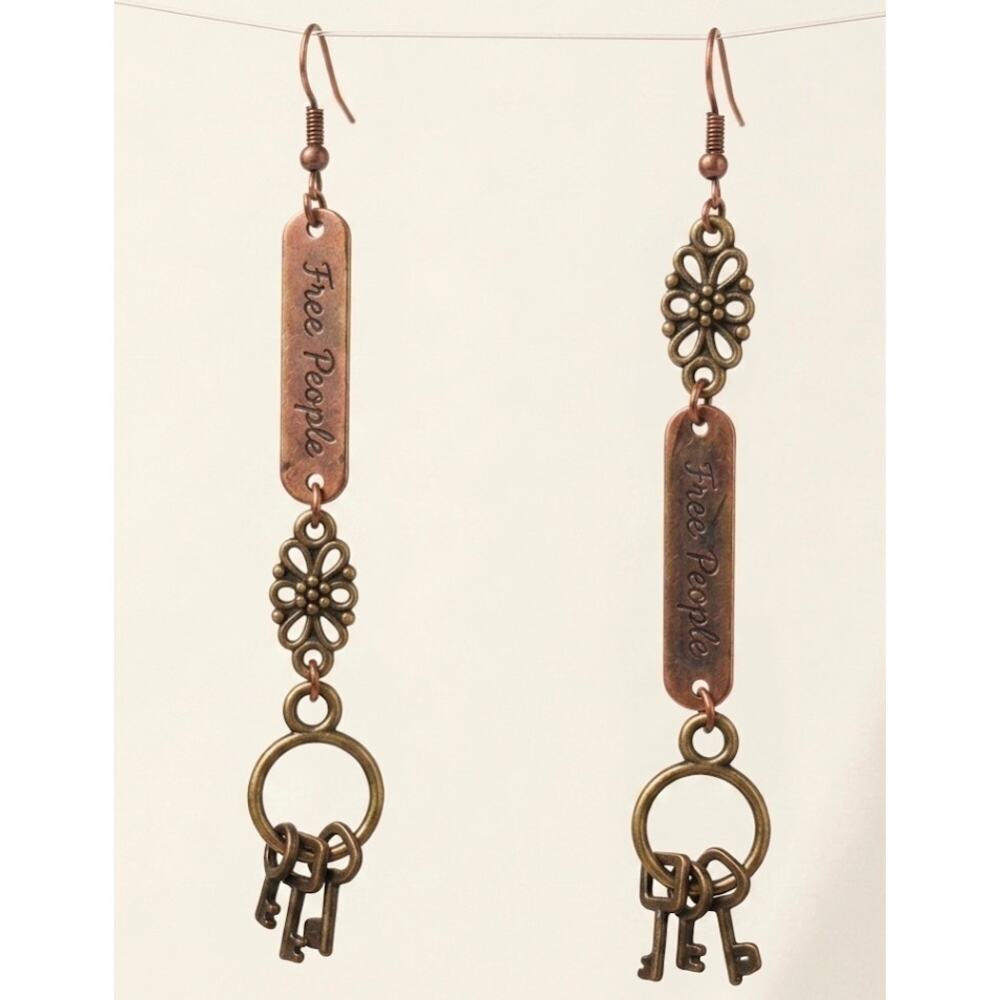 Keeper's Secret Free People Mismatched Key Earrings